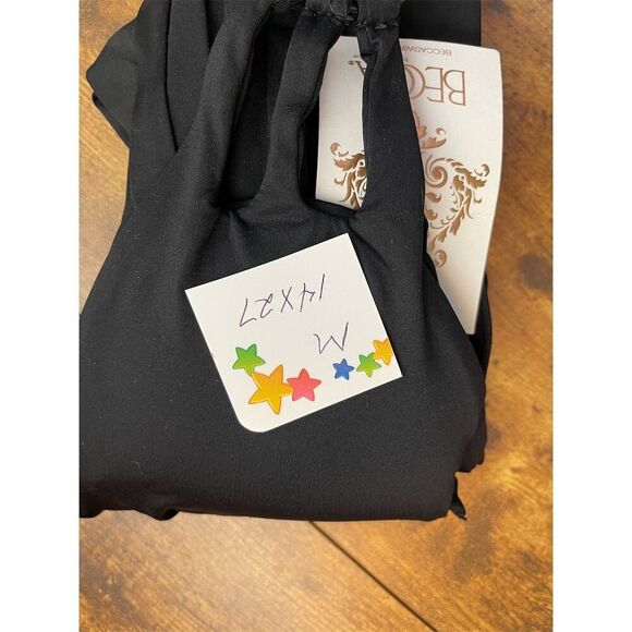 Becca Women's Black One-Piece Swimsuit M Deep V-Neck Cutout Design - Picture 7 of 8